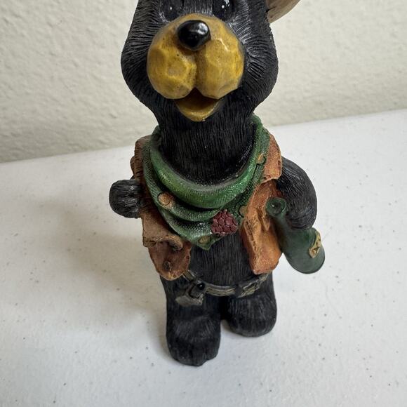 Western Carved Resin Camping Bears Home Decor Carved Wood Design. Black Bears 6” - Picture 3 of 14